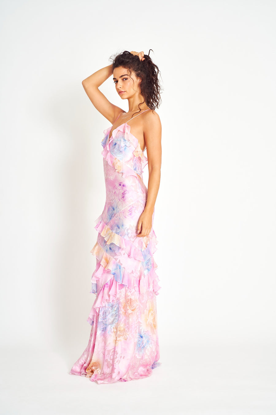 Rialto Floral Chiffon Maxi Dress- Women's Designer Luxury Dresses