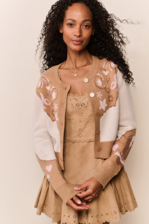 Chrysanthe Suede Eyelet Mini Dress