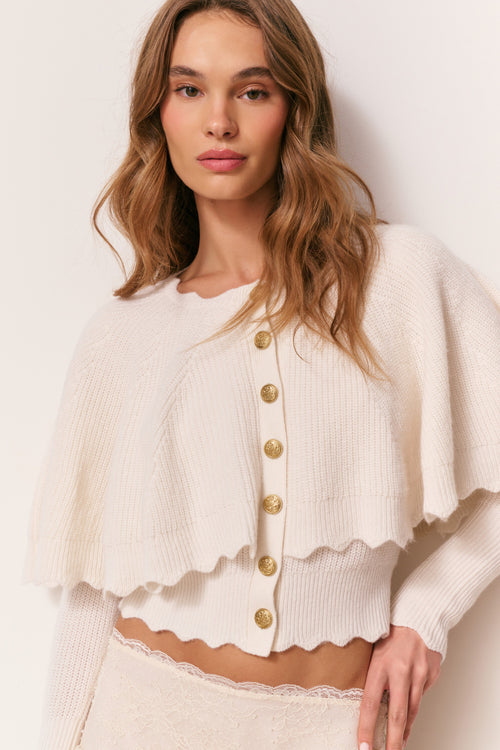 Daelyn Cashmere Cape Cardigan