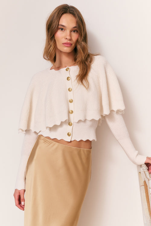 Daelyn Cashmere Cape Cardigan