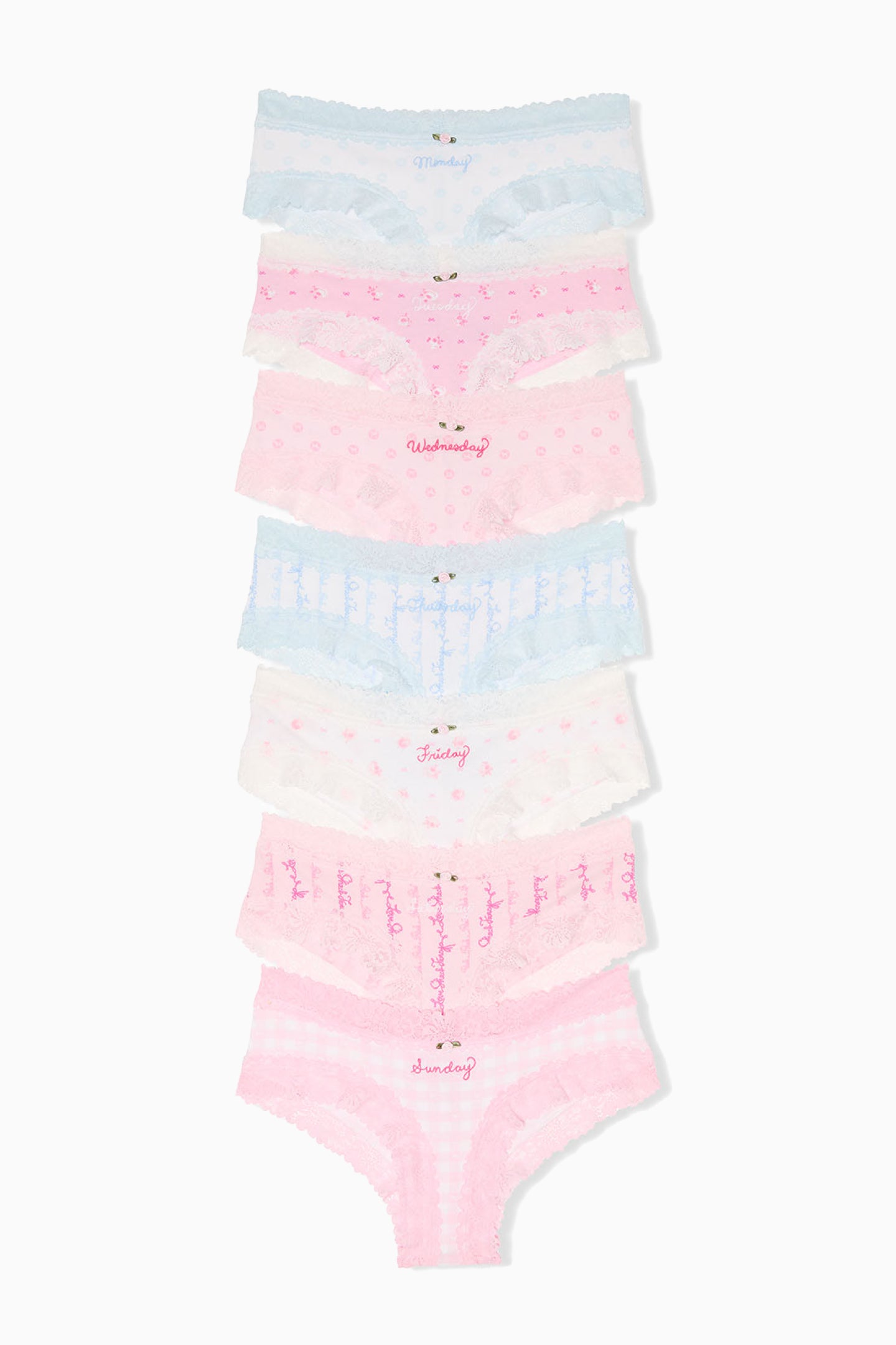 PINK x LoveShackFancy 7-Pack Cheeky Panties