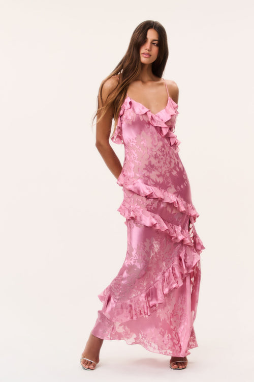 Dean Silk-Blend Ruffle Maxi Dress