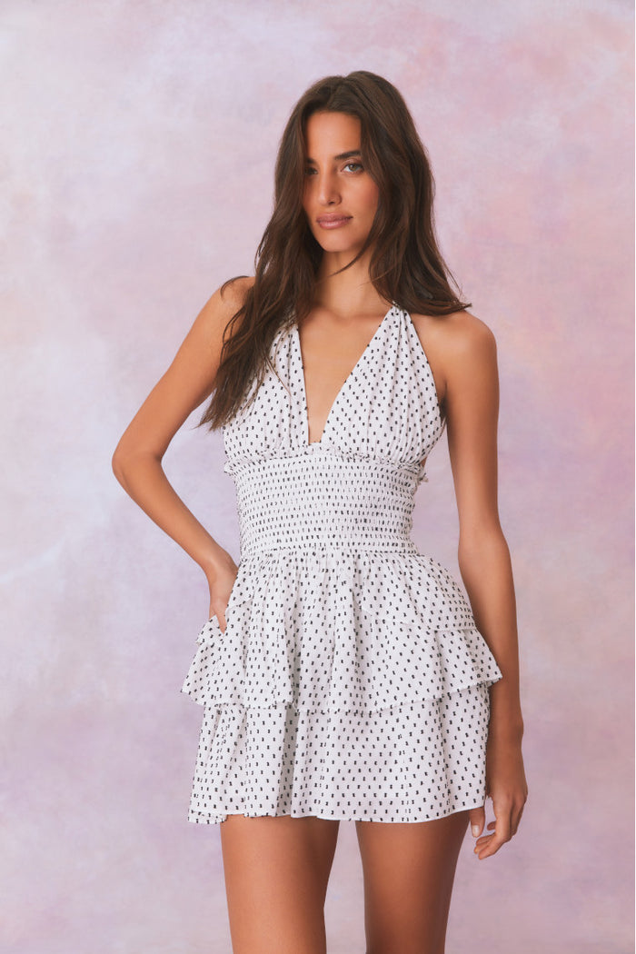 Deanna Embellished Mini Dress (Black Nude) main image 1