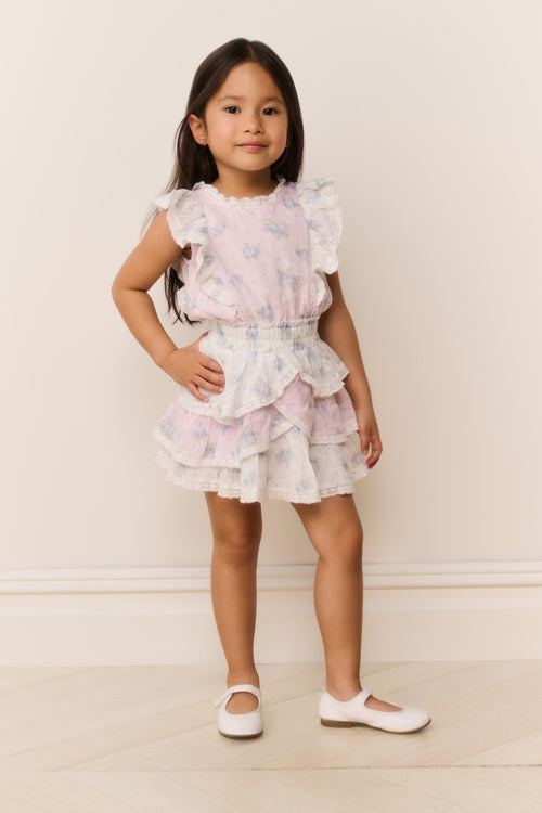 Little Girls Decker Mixed Print Dress