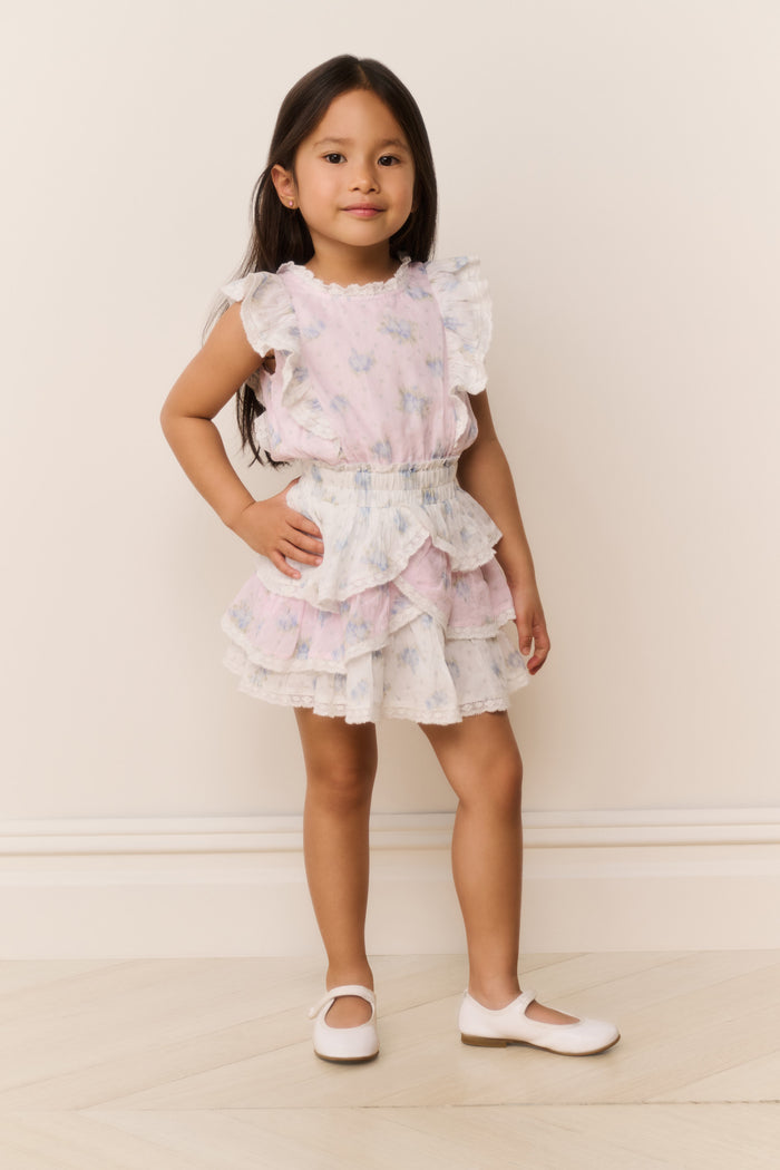 Little Girls Decker Mixed Print Dress