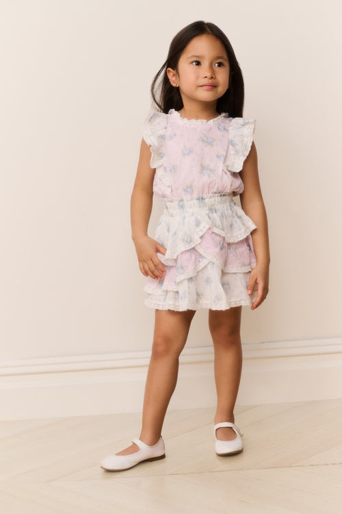 Little Girls Decker Mixed Print Dress