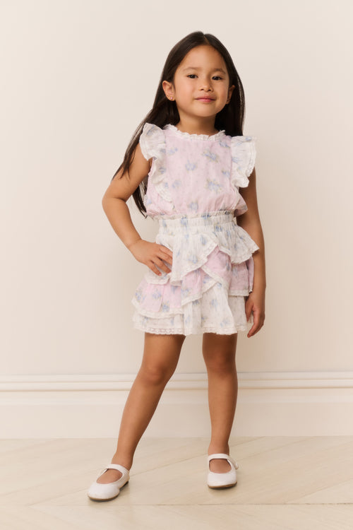 Little Girls Decker Mixed Print Dress