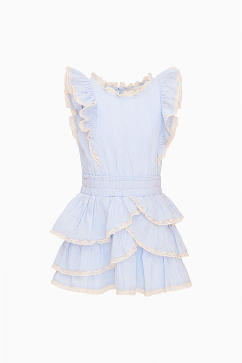 Little Girls Blue Cotton Decker Dress