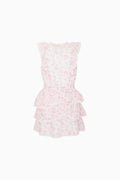 Pink floral dress on a white background
