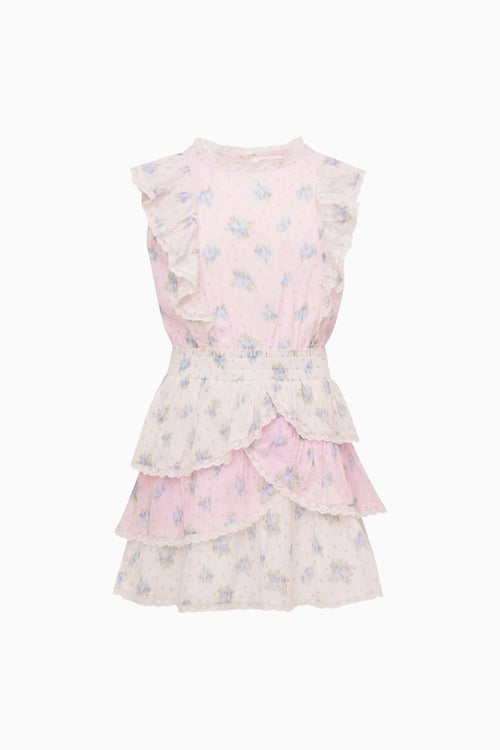 Little Girls Decker Mixed Print Dress