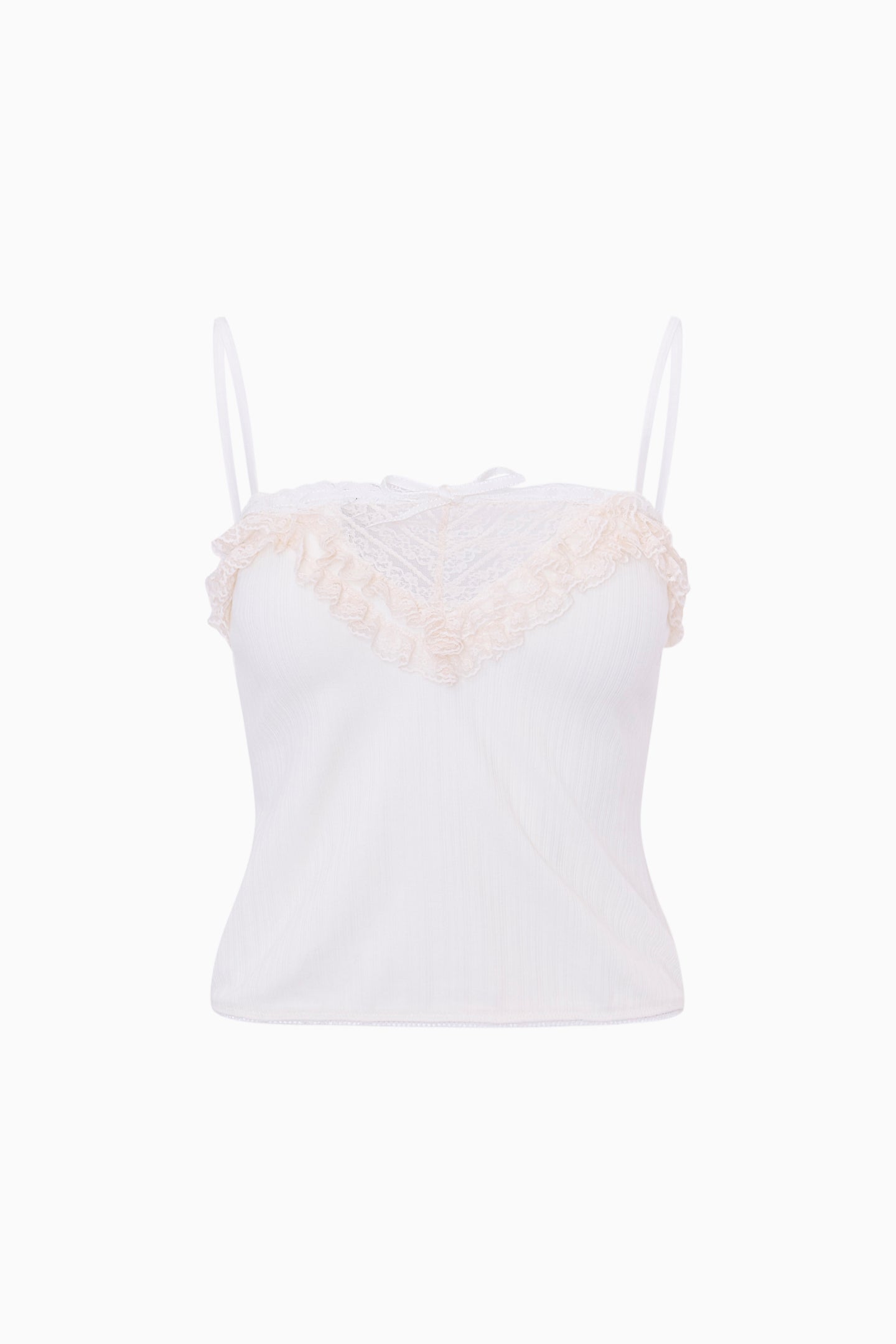 Delphian Ruffle-Detailed Cropped Cami