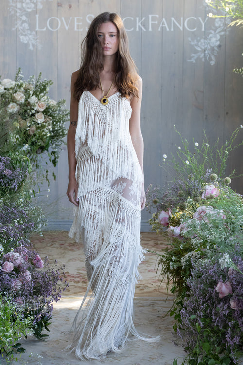 fancy designer dresses Long Pink Embellished Dress with Feathered Tail S