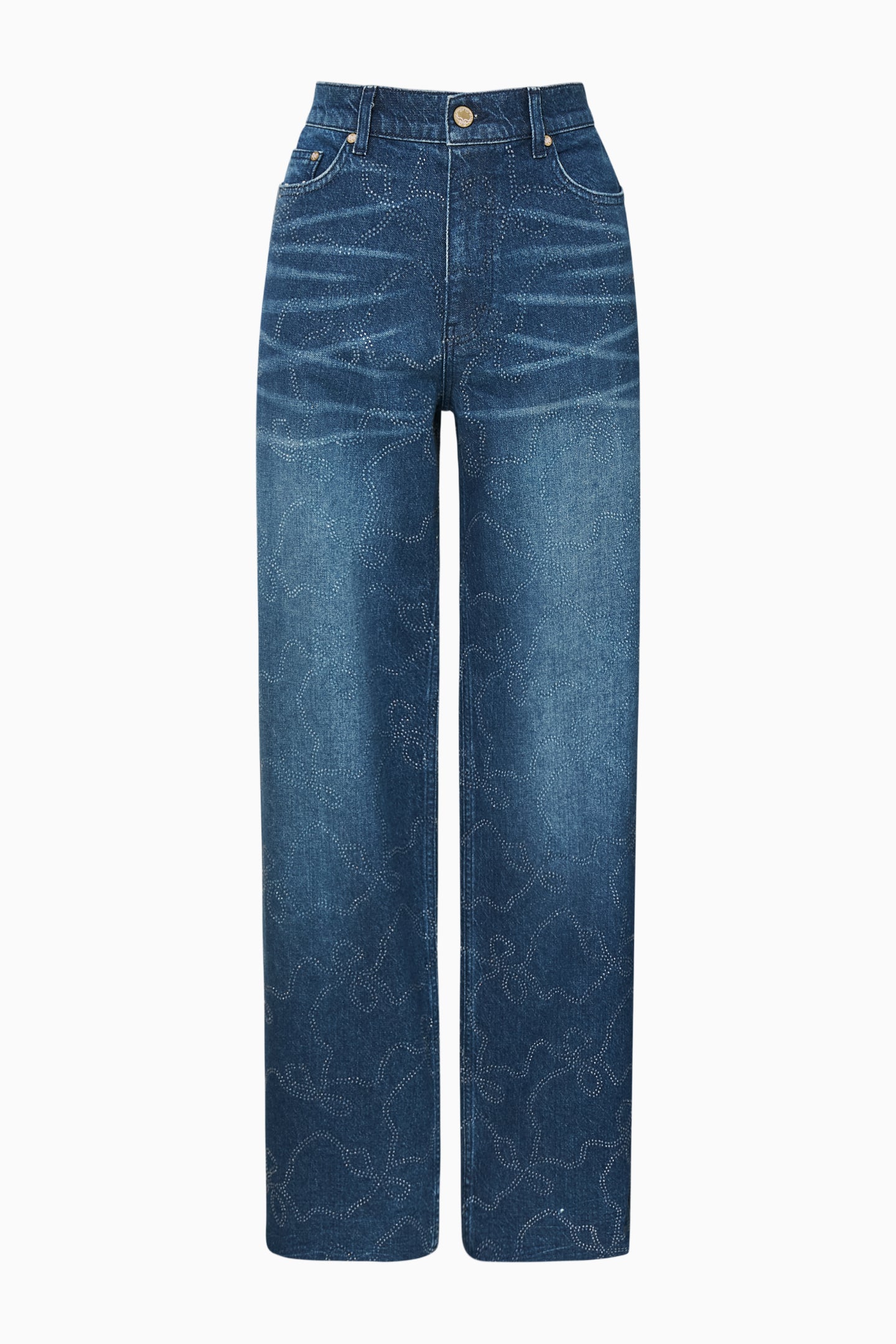 Dessa Crystal Bow Jeans | LoveShackFancy.com