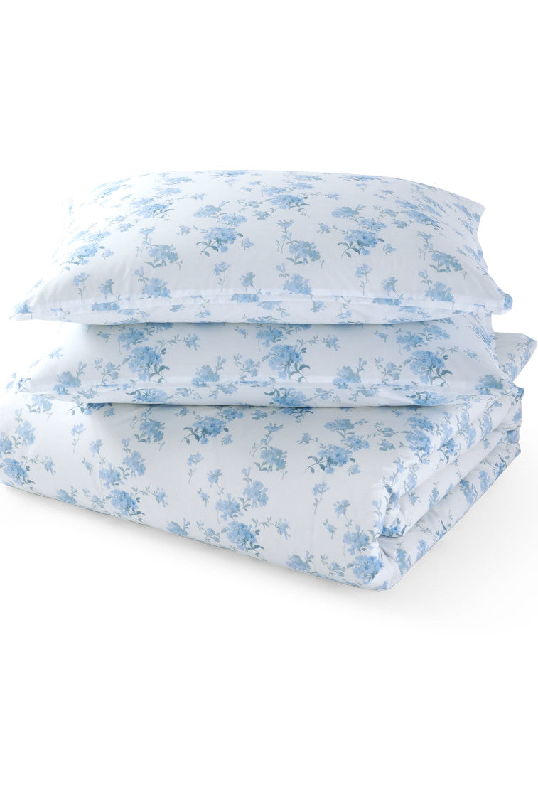 Twin/Twin XL size floral printed duvet cover and sham set.