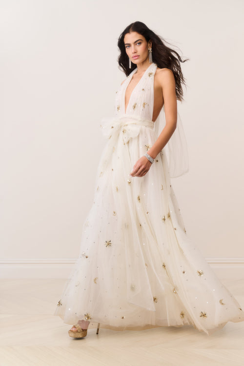 Eldora Celestial Embellished Tulle Gown