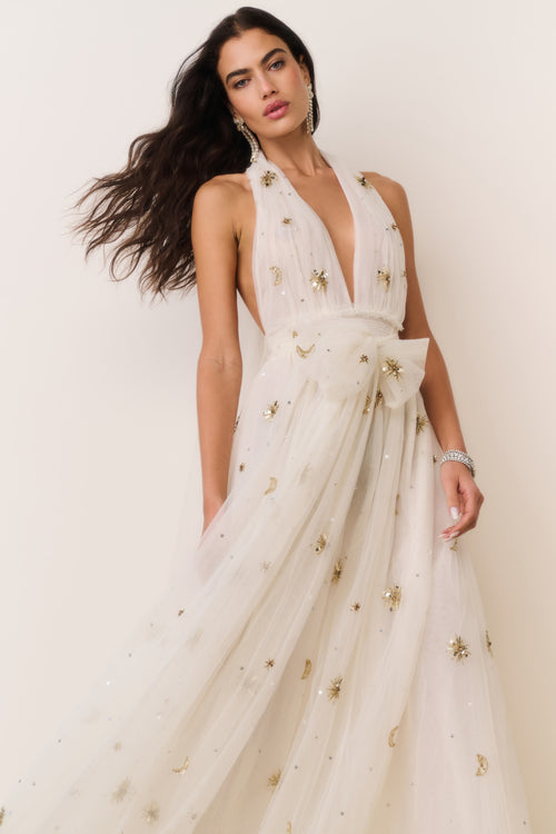 Eldora Celestial Embellished Tulle Gown