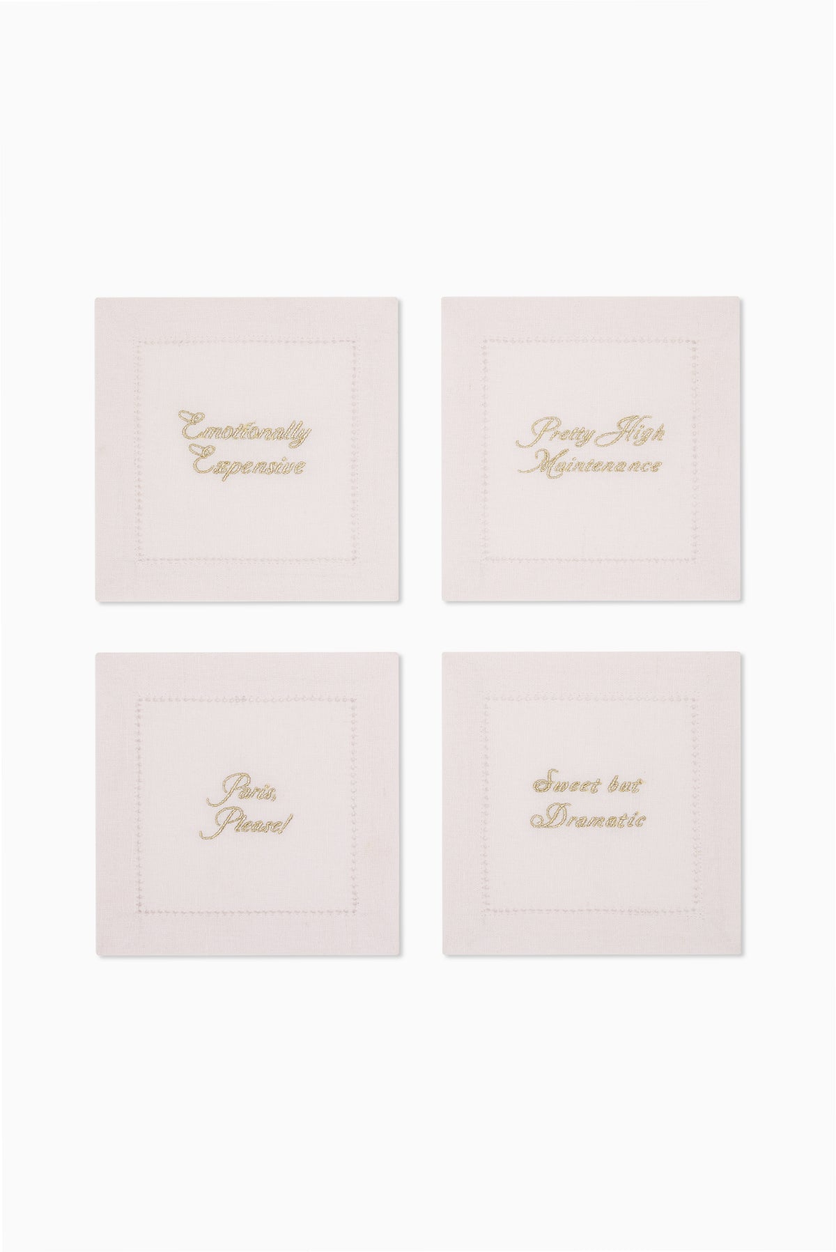 Embroidered Cocktail Napkin Set of 4