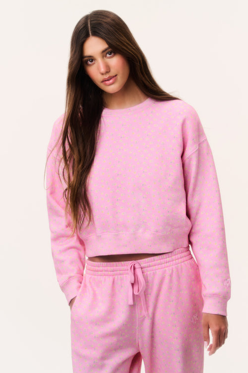 Emparo Cropped Ditsy Floral Pullover