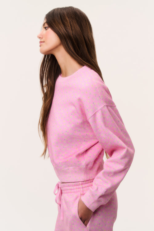 Emparo Cropped Ditsy Floral Pullover