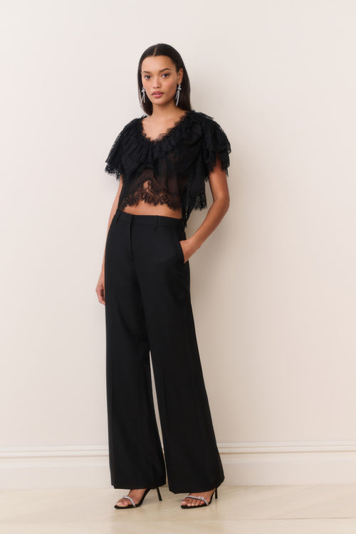 Enly Wool-Blend Wide Leg Pant