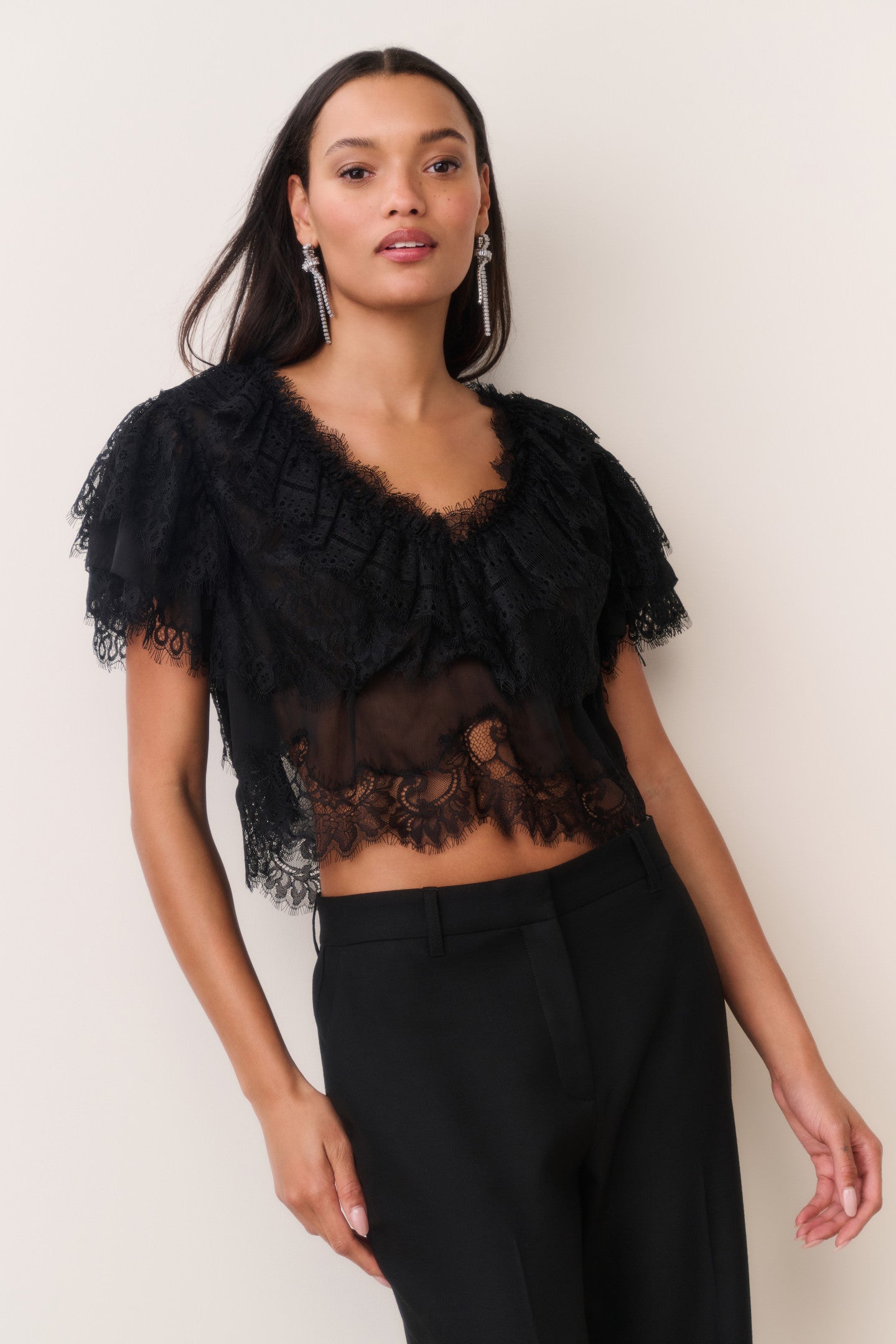 Vienne Lace Chiffon Top | LoveShackFancy.com