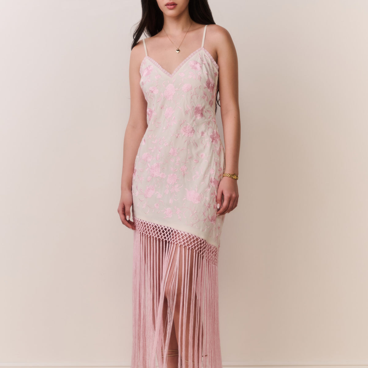 pastel fringe dress ASOS EDITION embellished pastel fringe cami midi dress in silver