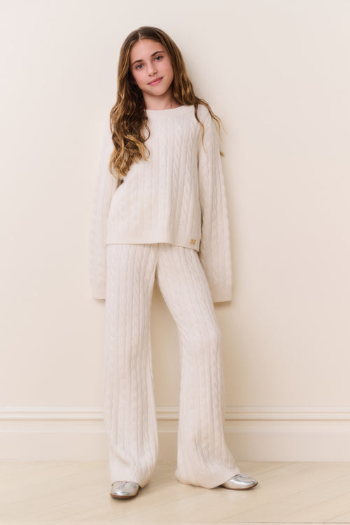 Tween Sallie Cable Knit Pullover