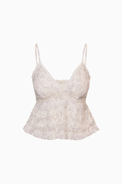 Faelith Lace Printed Cotton Top