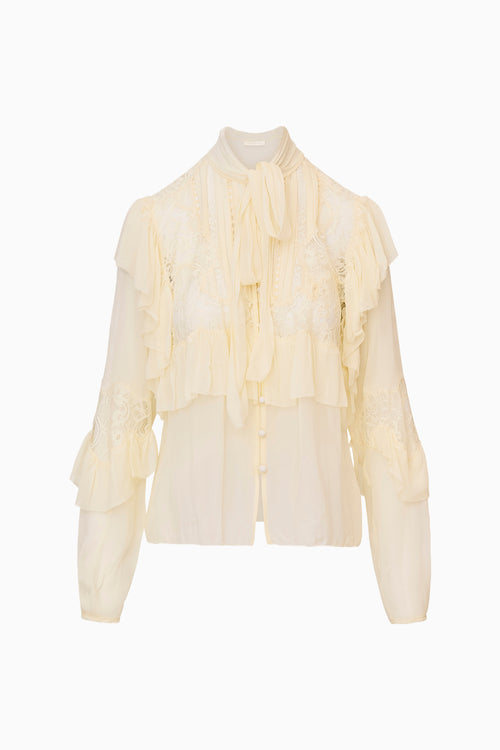 Farah Chiffon Lace Blouse