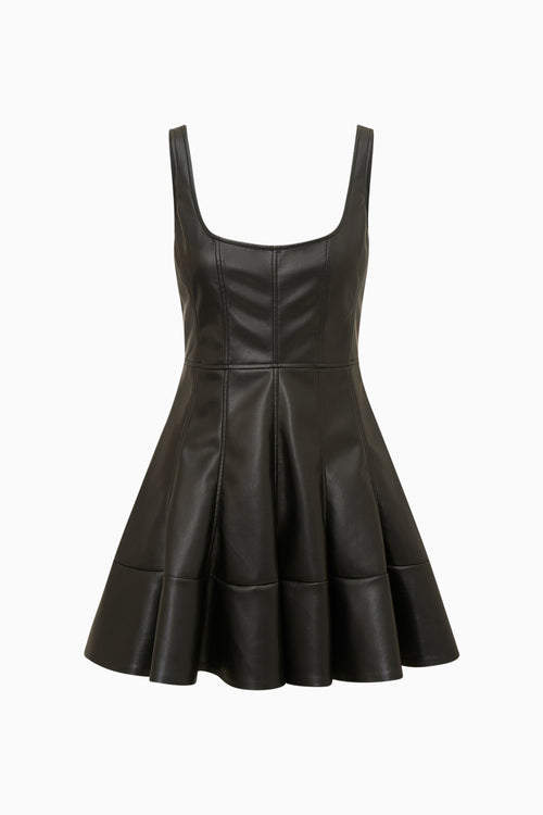 Fauber Faux Leather Mini Dress