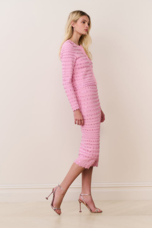 Ferris Sequin Scallop Cardigan