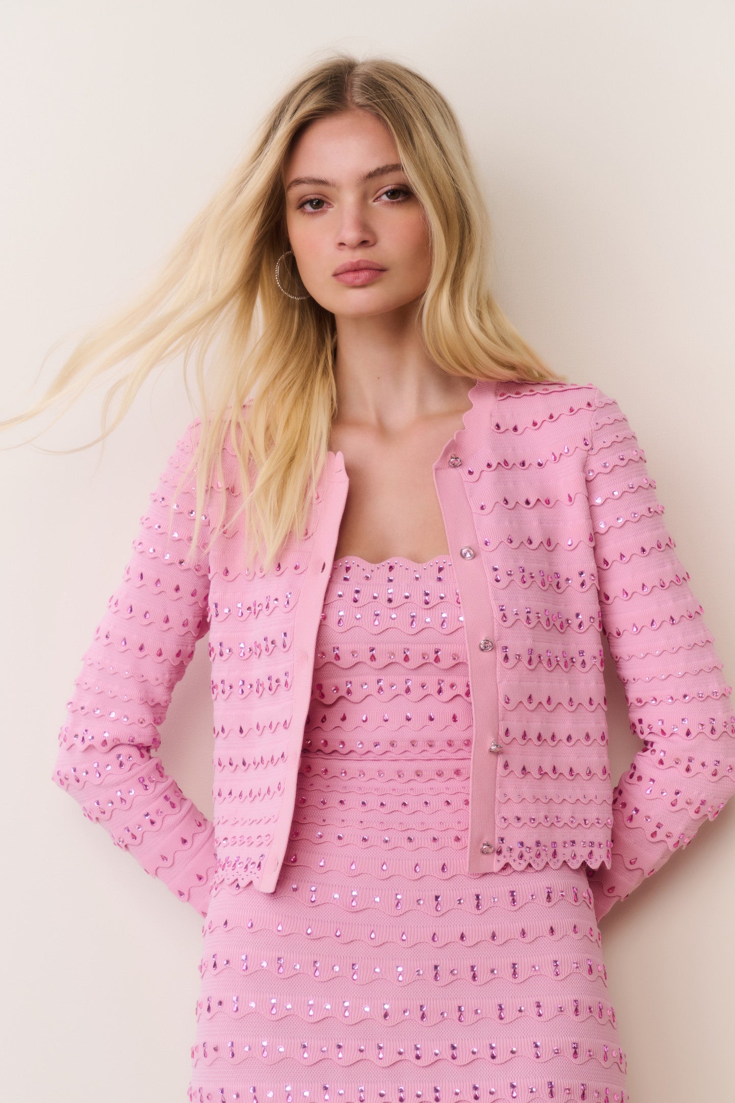 Ferris Sequin Scallop Cardigan