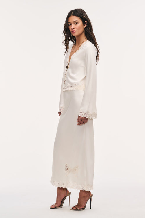 Fioretta Lace-Trimmed Crepe Top