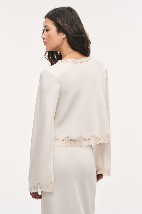 Fioretta Lace-Trimmed Crepe Top