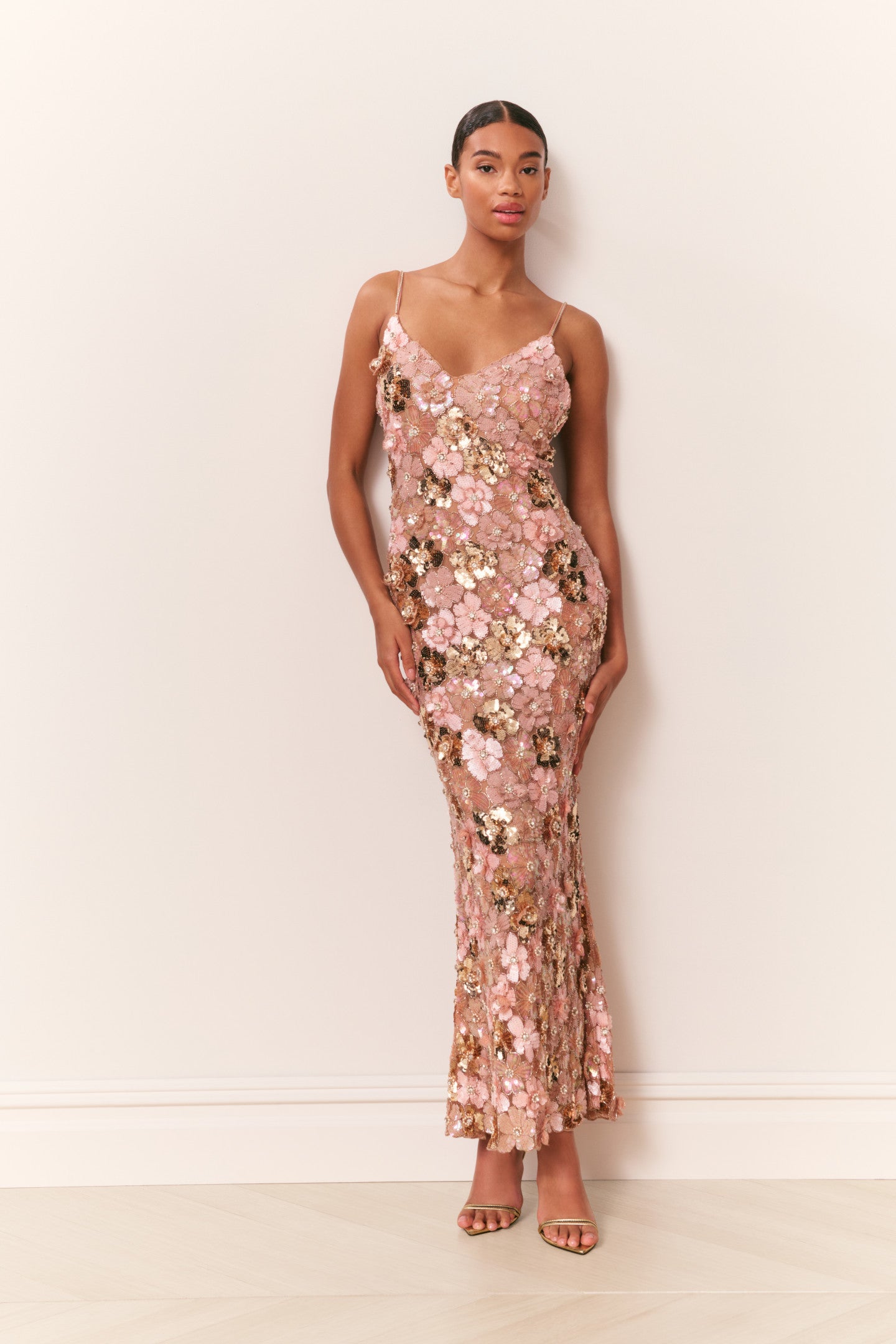 Fleurina Sequin Floral Maxi Dress