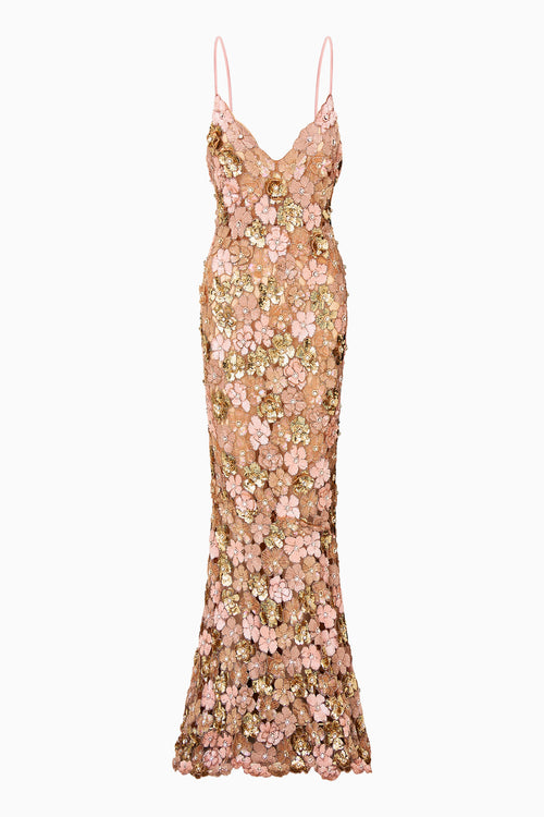 Fleurina Sequin Floral Maxi Dress