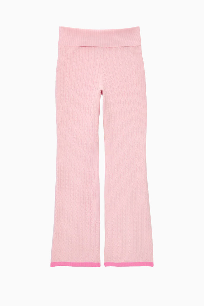 PINK x LoveShackFancy Foldover Flare Knit Pant