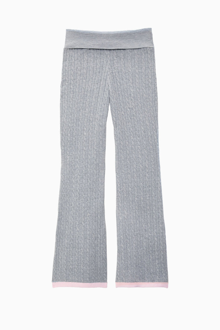 PINK x LoveShackFancy Foldover Flare Knit Pant