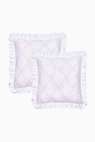 Garden Bow Ruffle Euro Pillow Sham Set Of 2