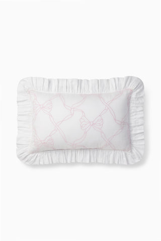 Garden Bow Ruffle Throw Pillow
