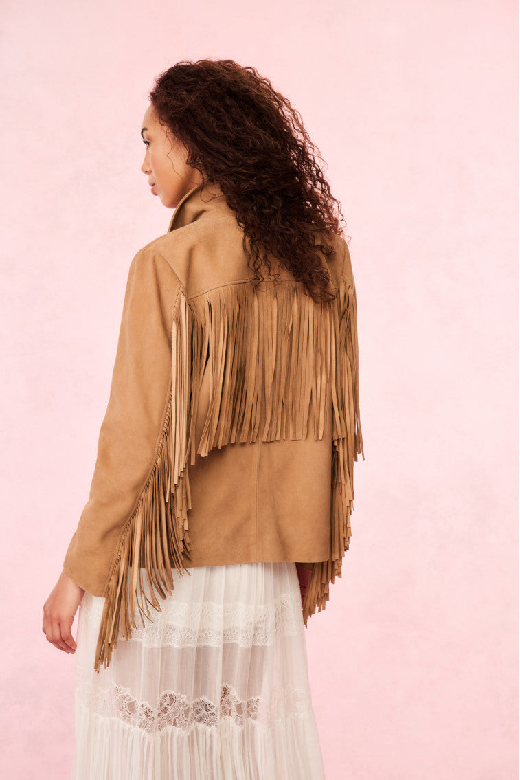 Geraline Suede Fringe Jacket