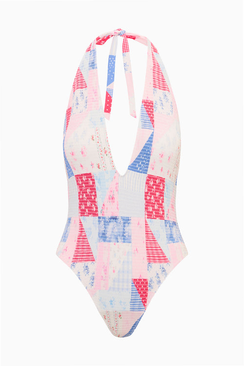 Glenna Patchwork One-Piece Swimsuit