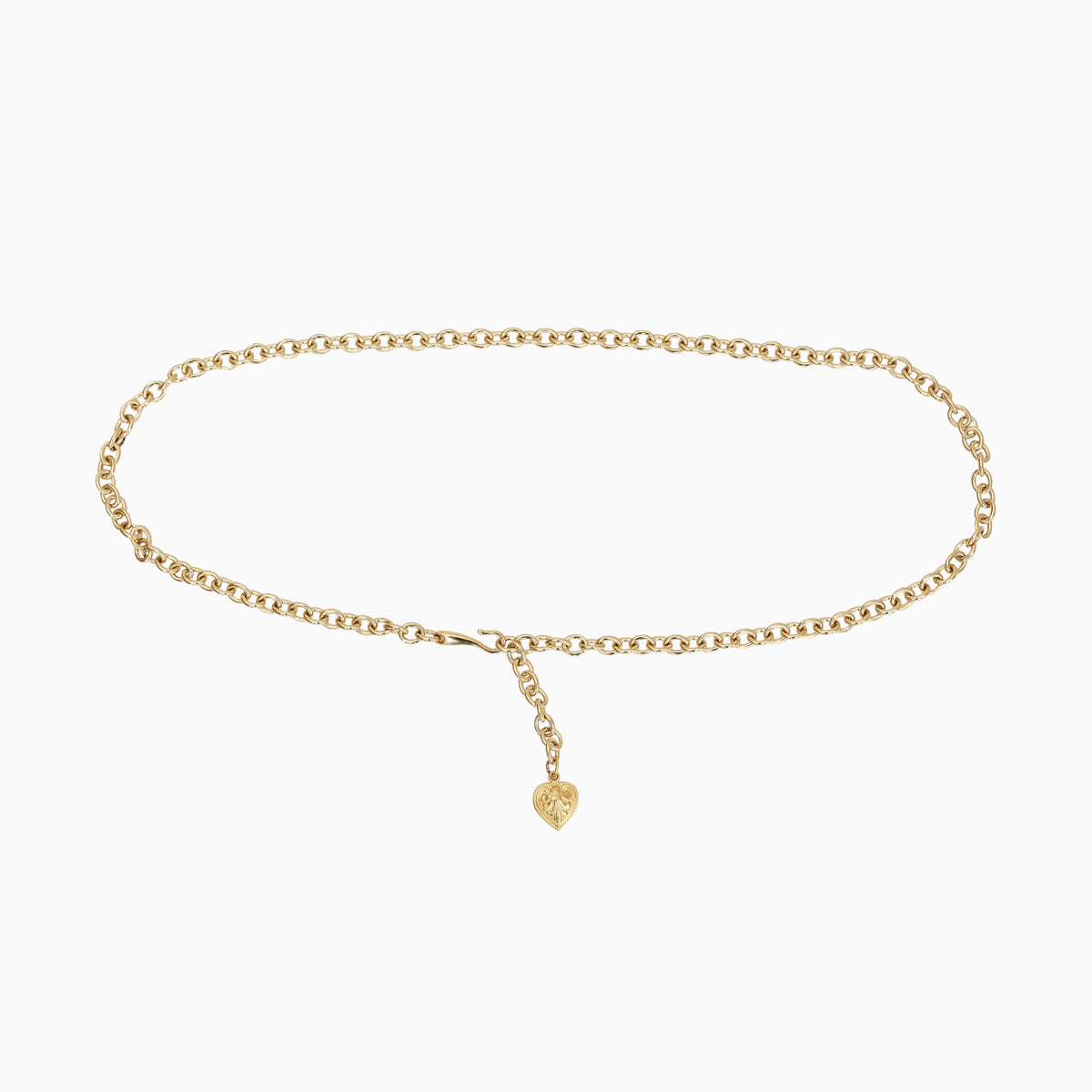 Gold Heart Metal Chain Statement Belt Mia Heart Belt - Brass Hardware | Streets Ahead  main image 3