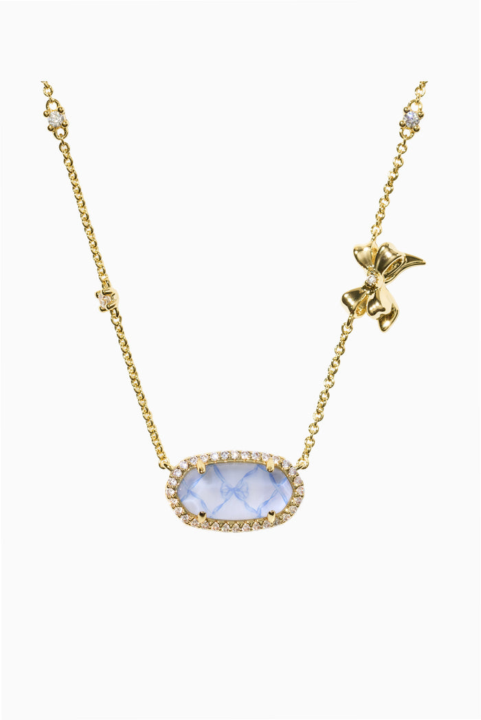 Kendra Scott x LoveShackFancy Elisa Pave Frame Pendant Necklace