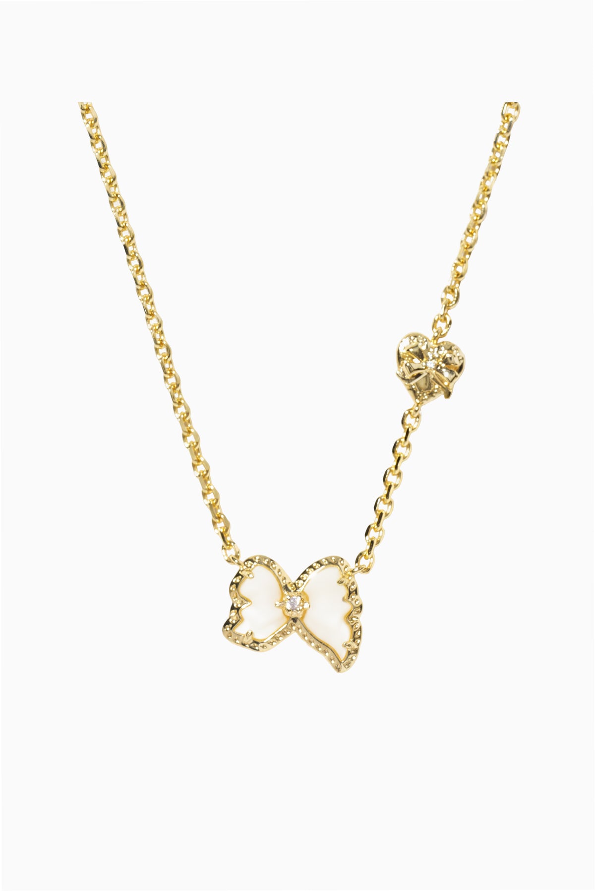 Kendra Scott x LoveShackFancy Crystal Bow Pendant Necklace