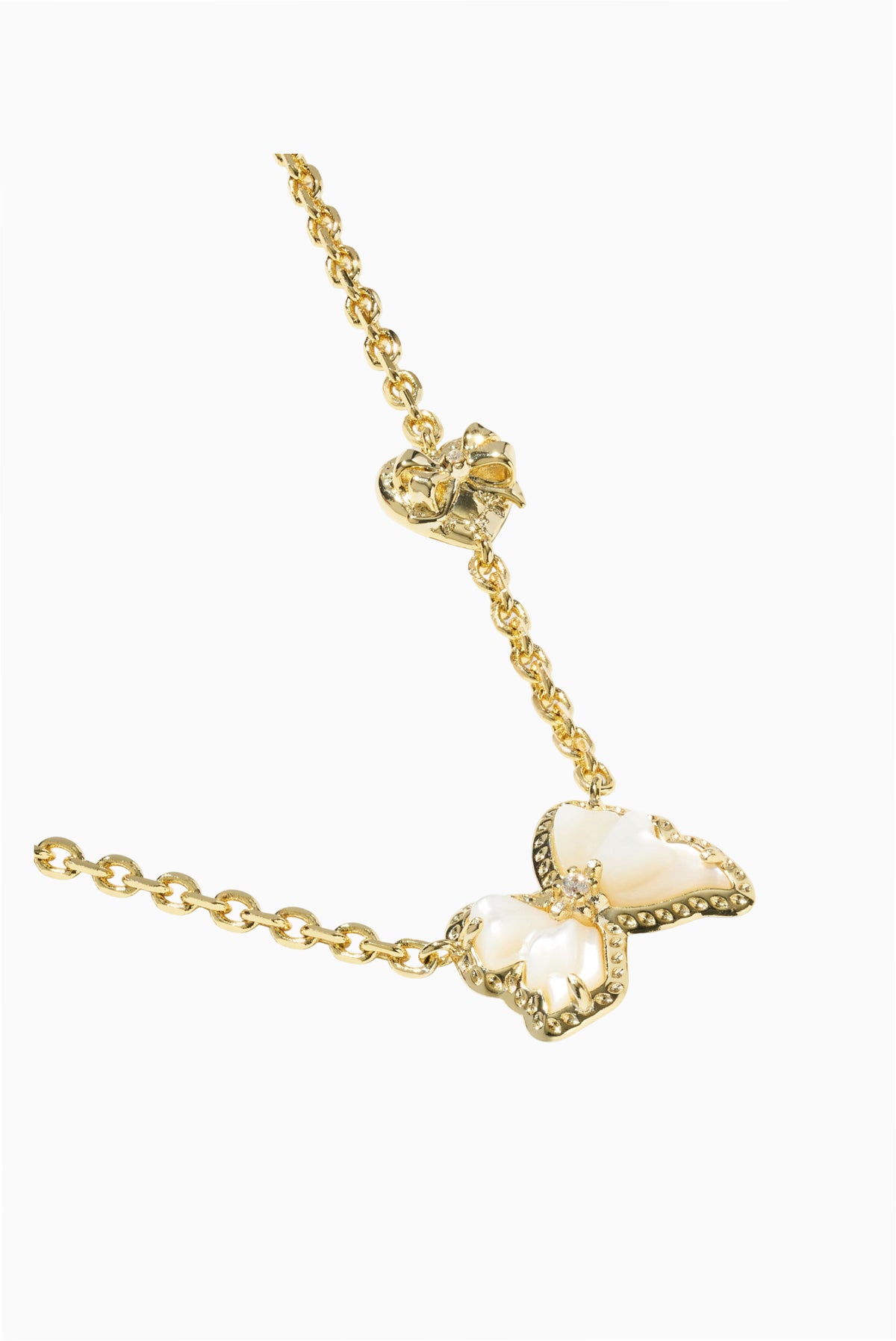 Kendra Scott x LoveShackFancy Crystal Bow Pendant Necklace
