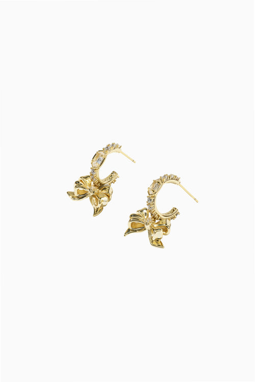 Kendra Scott x LoveShackFancy Crystal Bow Huggie Earrings