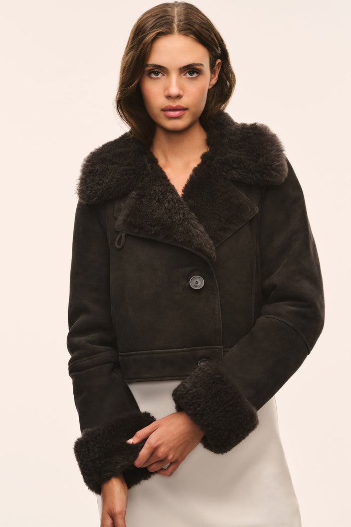Rainier Cropped Shearling Jacket
