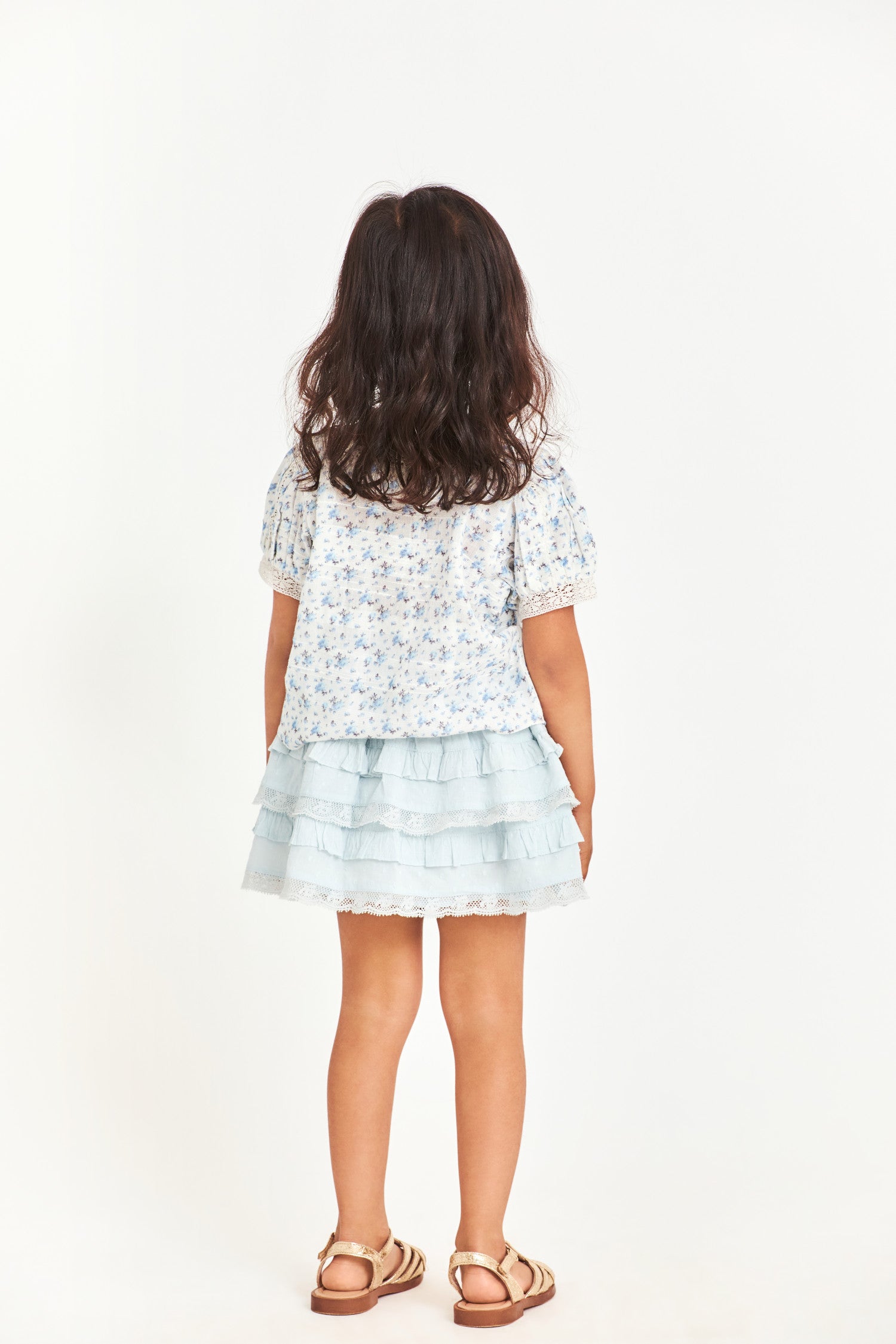 Back image of kids blue mini skirt