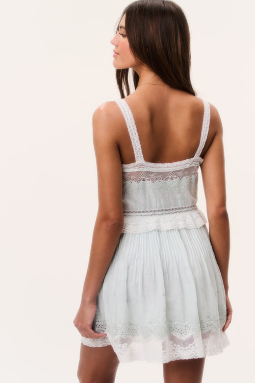 Hadlee Cotton Lace-Trimmed Mini Dress